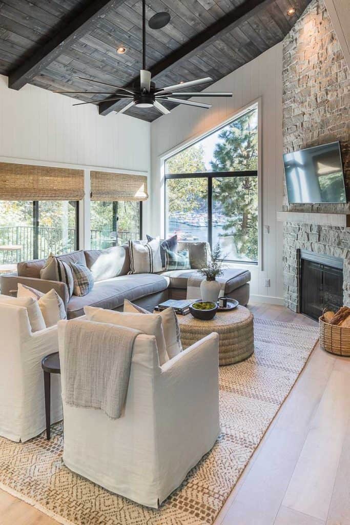 Lake Arrowhead Cabin Remodel Family Room After Image