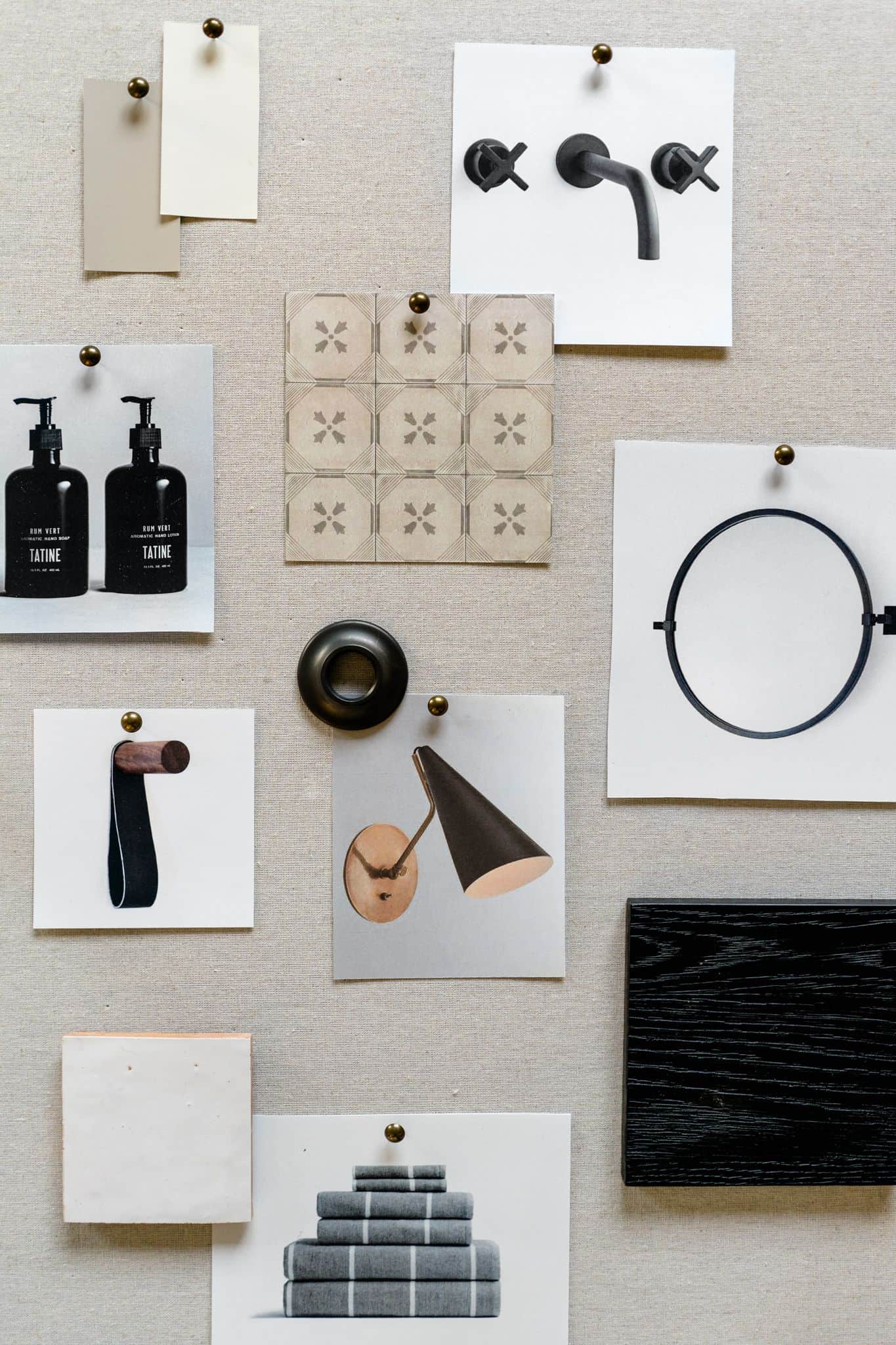 Dark Bathroom Mood Board - Mindy Gayer Design Co.